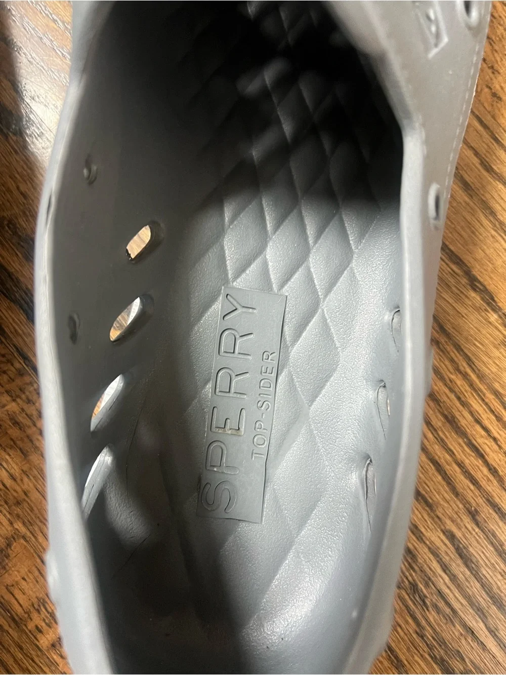 Sperry Men's Gray Slip-On Perforated Boat Shoes